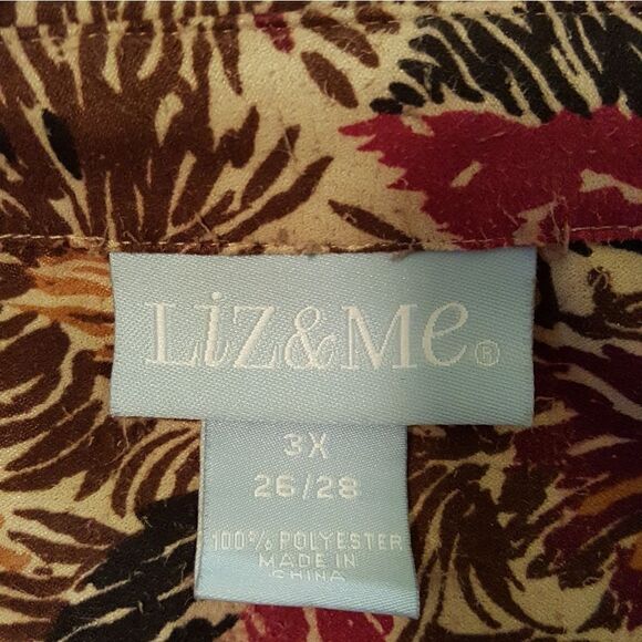 #368 Liz & Me Floral long sleeve button up Top,sze.3X - Picture 4 of 4